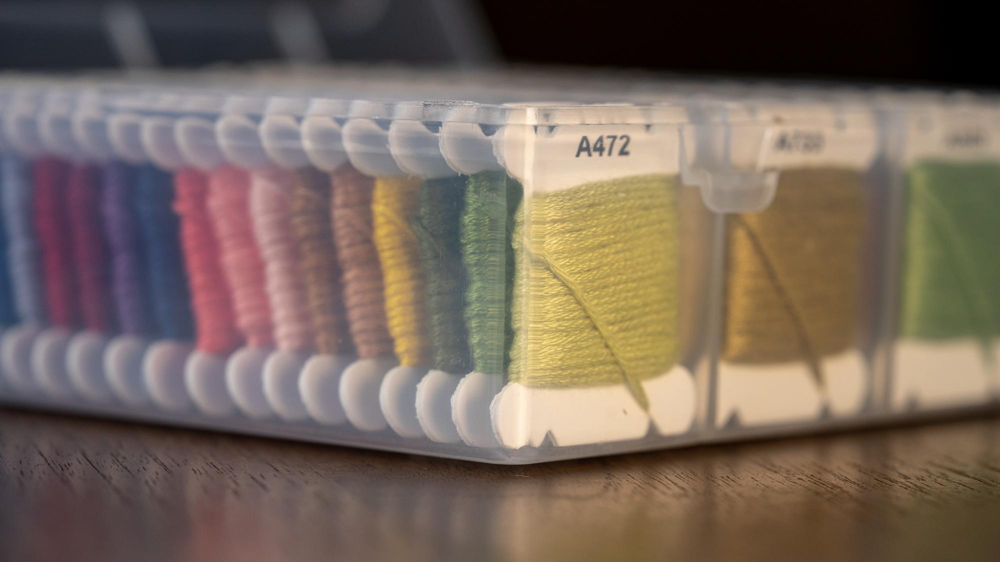 Sample swatches aligned on drafting table